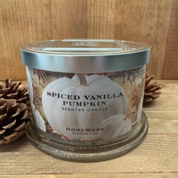 HomeWorx by Slatkin & Co Spiced Vanilla Pumpkin 18oz 4 Wick Candle - Picture 1 of 4